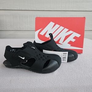 Nike Sunray Protect 2 (TD) Toddler Sandal SZ 10 Black White Water 943827-001